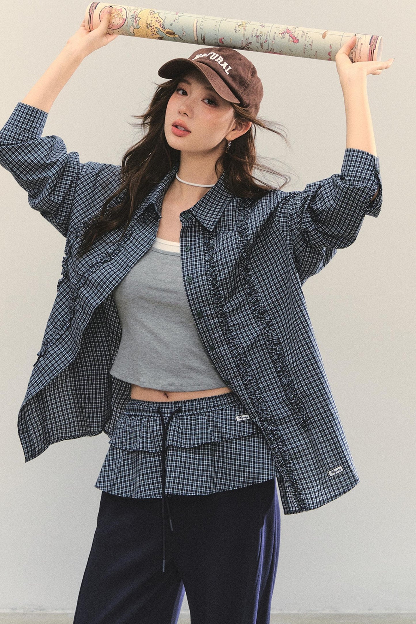 Fungus Hem Loose Fit Shirt Set-Up