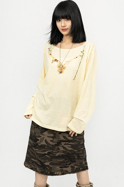 Vintage Diagonal Sleeve Top