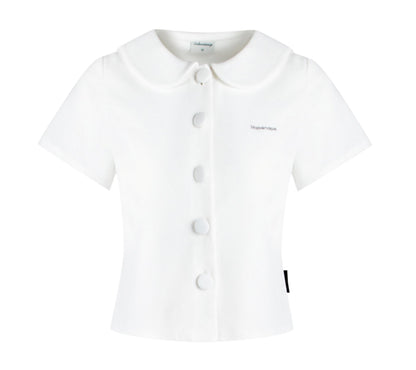 White Shoulder Crop Top