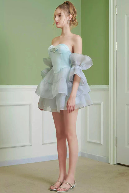 Blue Fairy Fishbone Tutu Dress