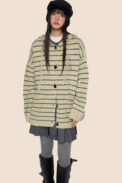 Vintage Hooded Sweater Jacket