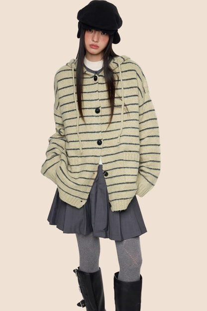 Vintage Hooded Sweater Jacket