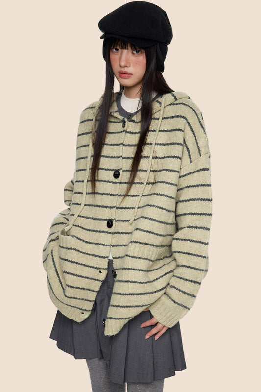 Vintage Hooded Sweater Jacket