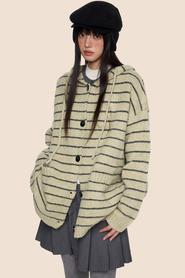 Vintage Hooded Sweater Jacket