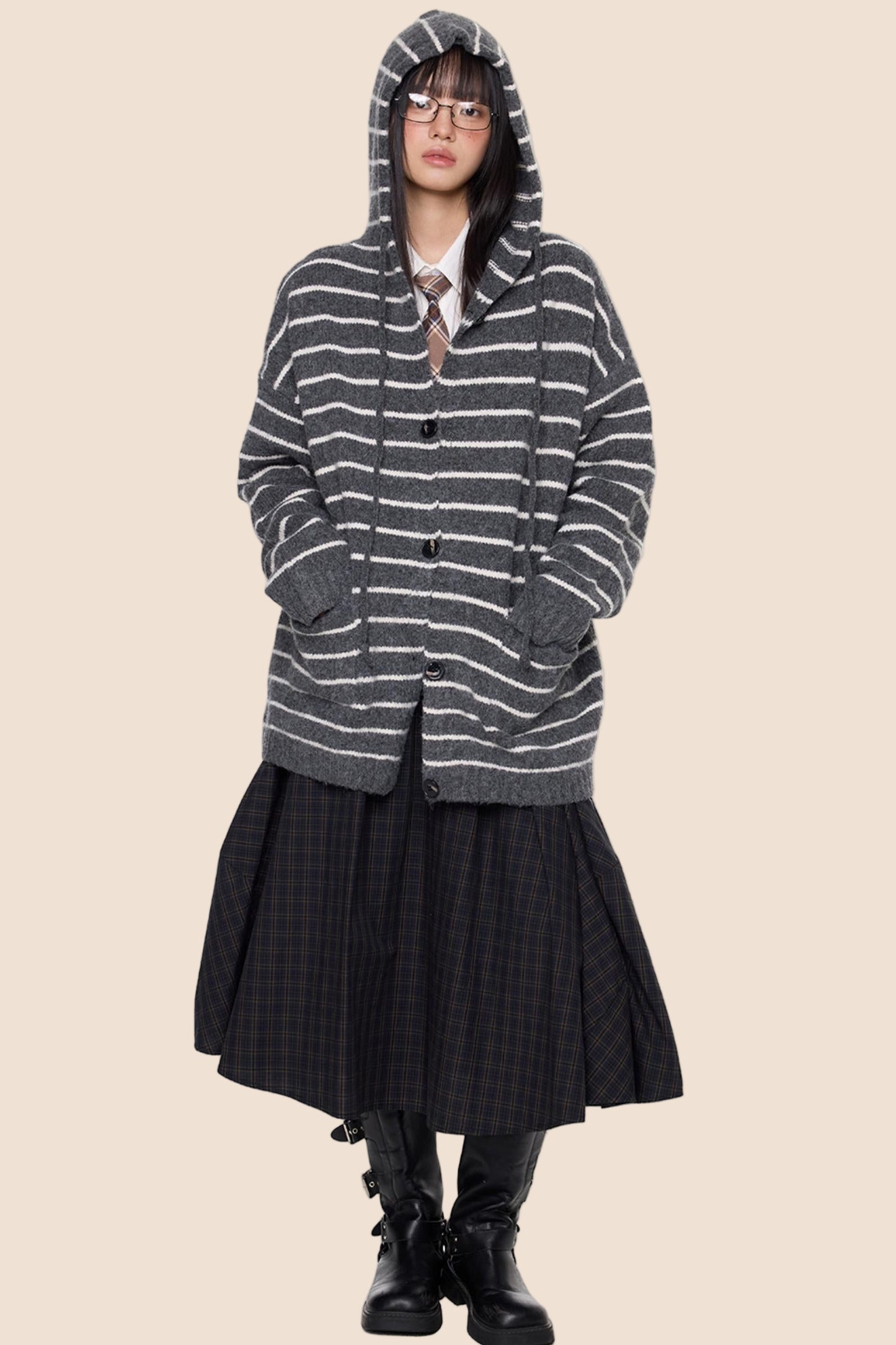 Vintage Hooded Sweater Jacket