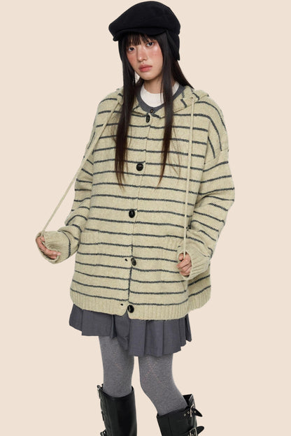 Vintage Hooded Sweater Jacket