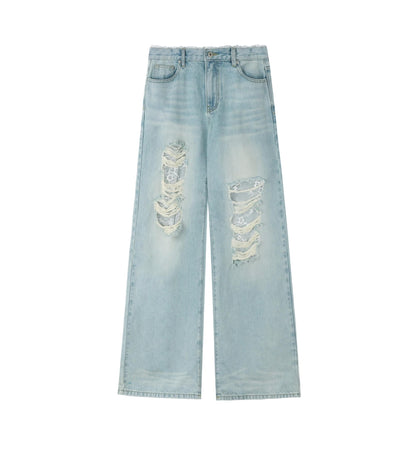 Chic Light Blue Wide-Leg Jeans