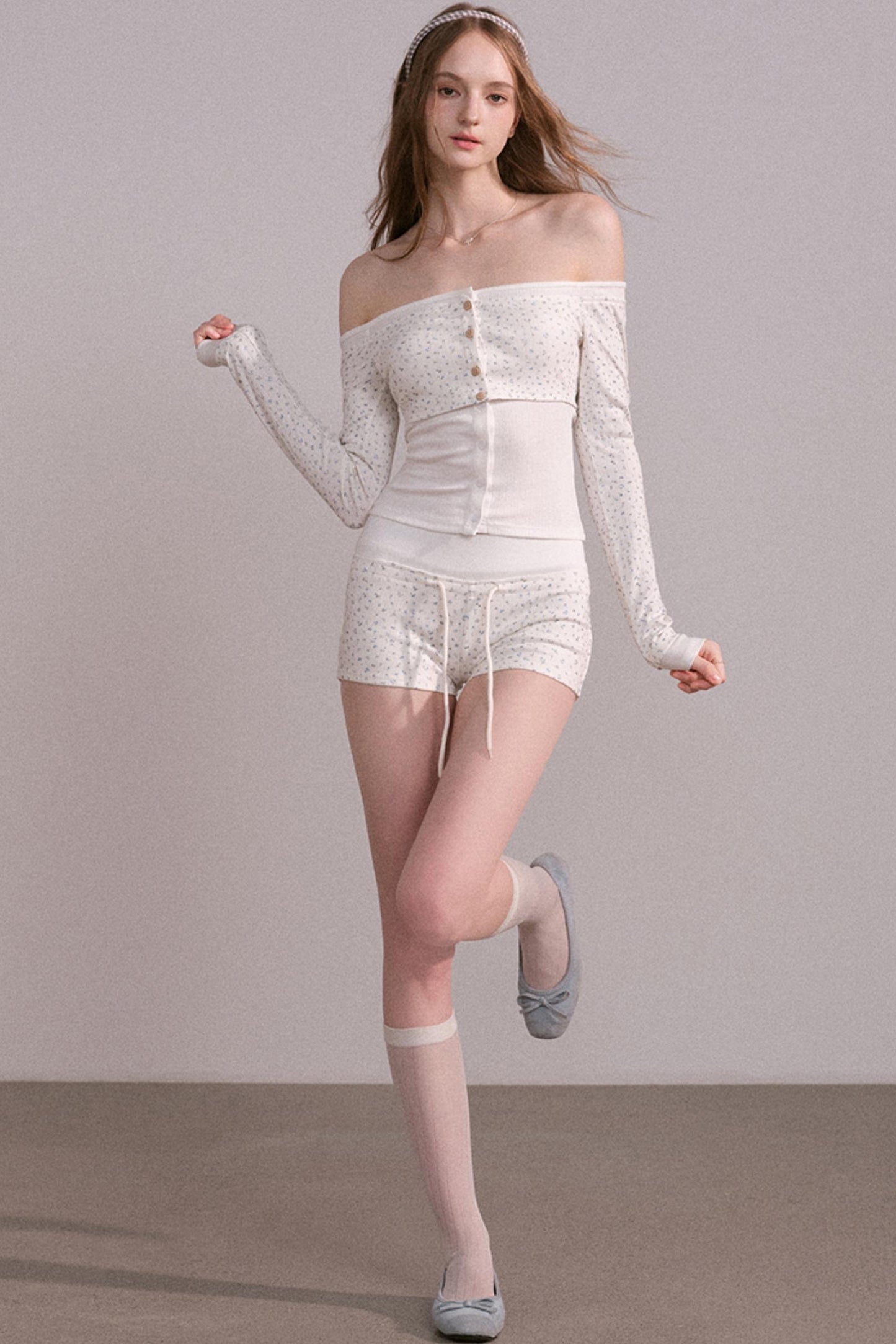 Slim Waist Long Sleeve Top Set-Up