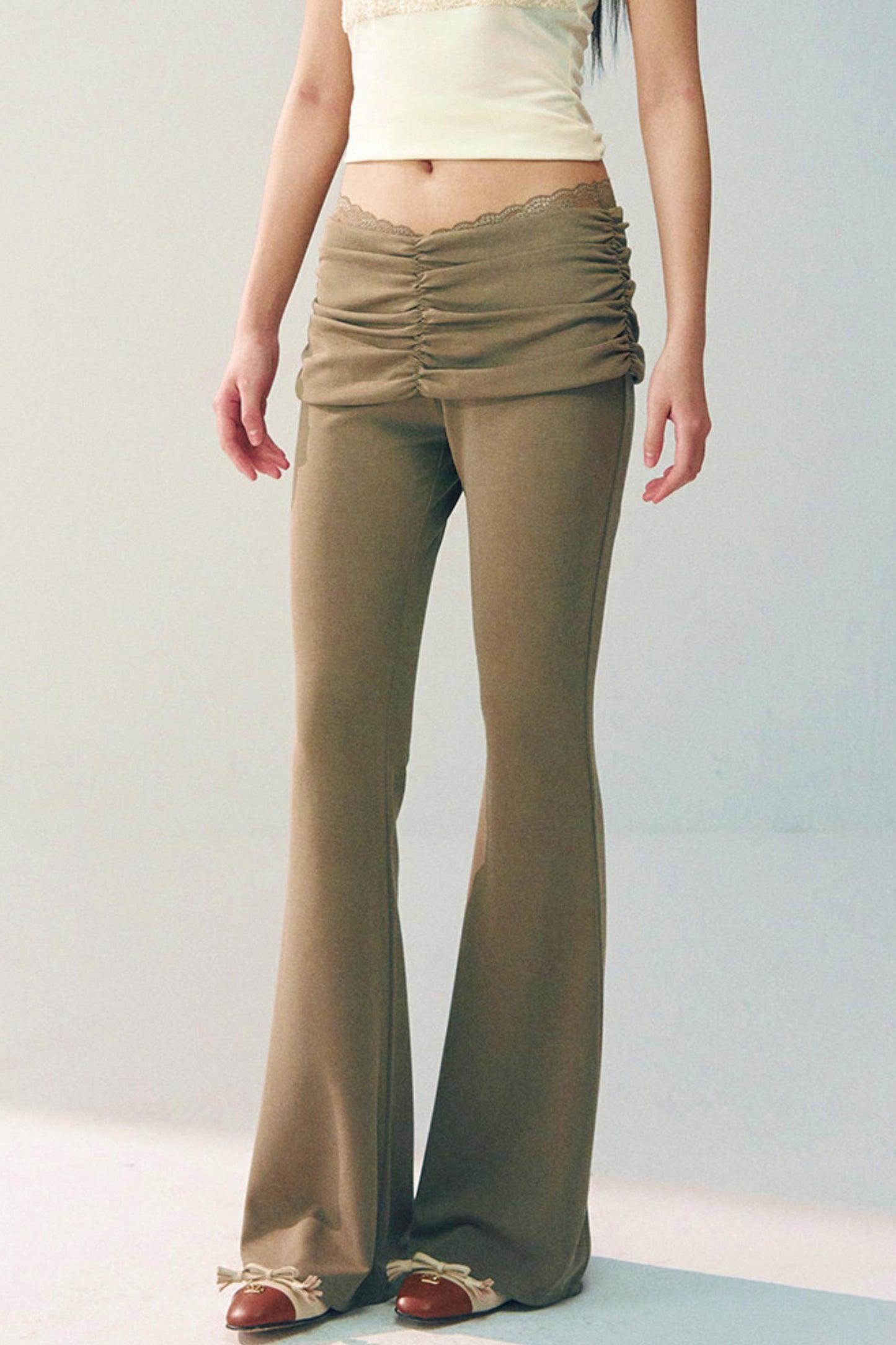 Lace Patchwork Flared Pants