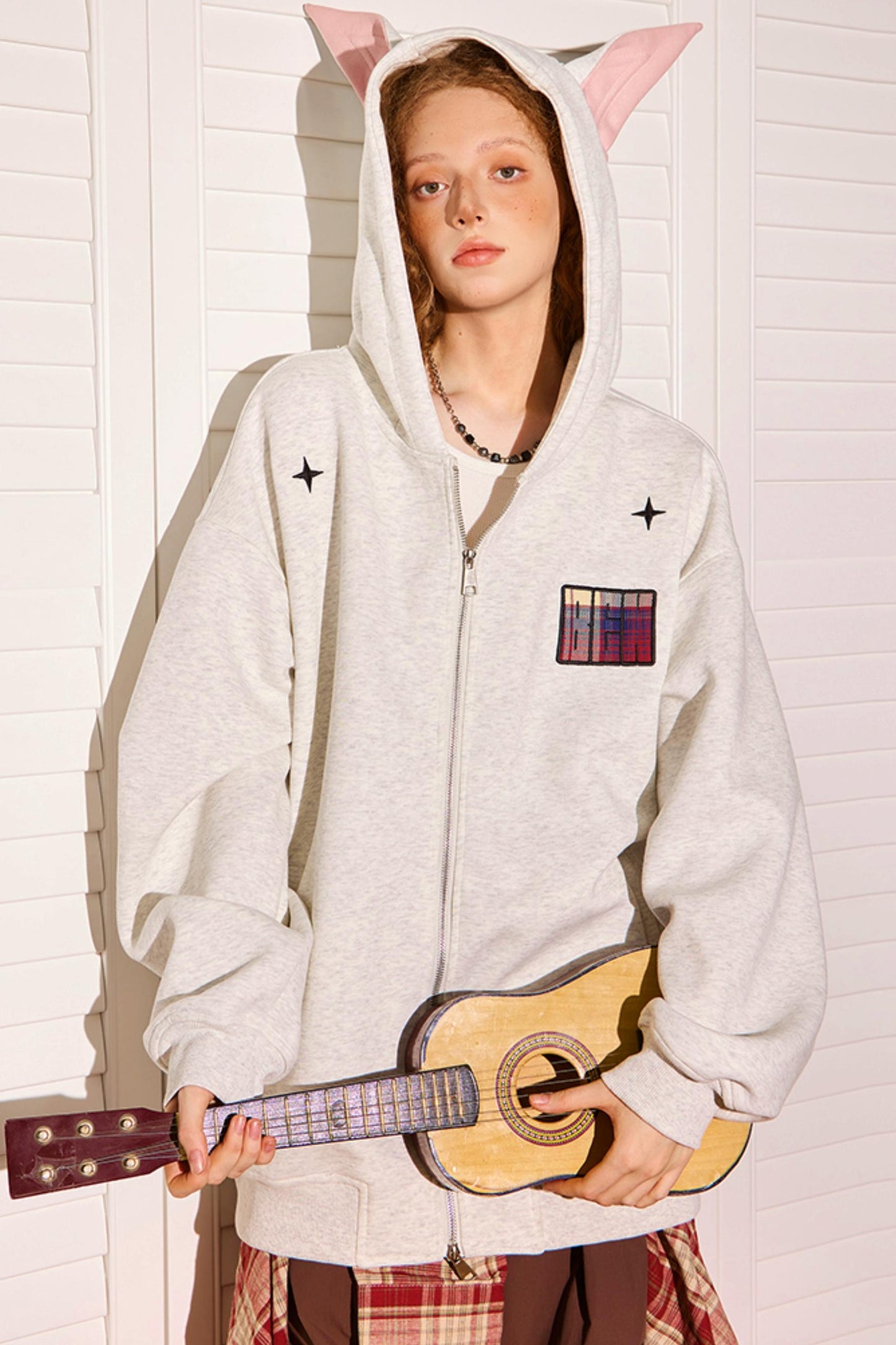 Vintage Peplum Zipper Hoodie Jacket