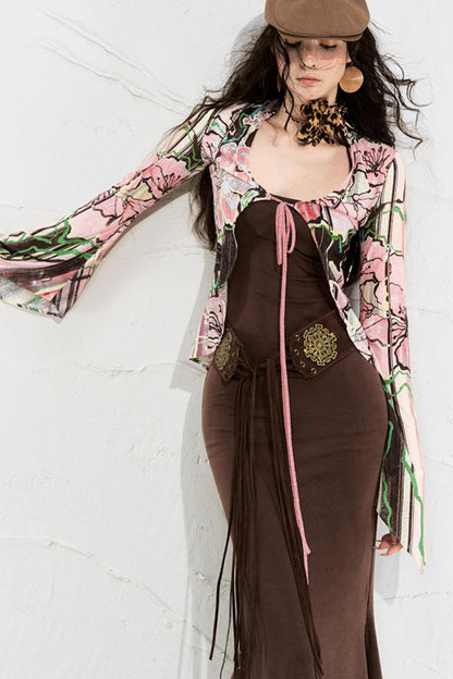 Color-Blocked Two-Piece Dress Set