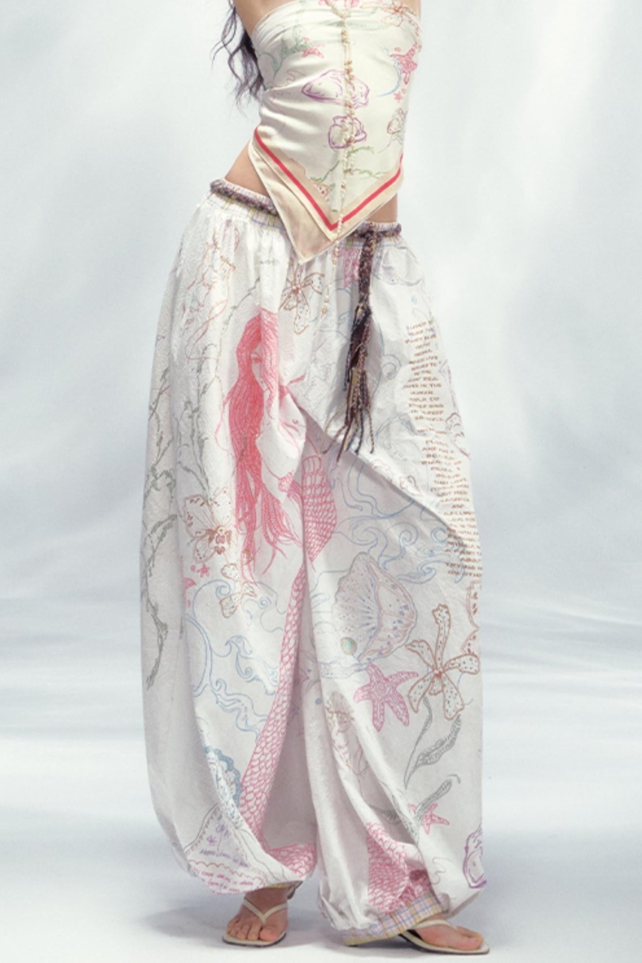 Ocean Pleated Lantern Pants