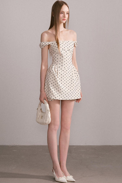 Polka Dot One-Shoulder Dress