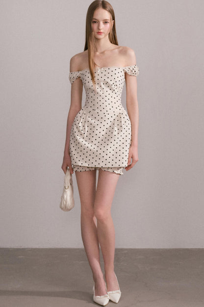 Polka Dot One-Shoulder Dress