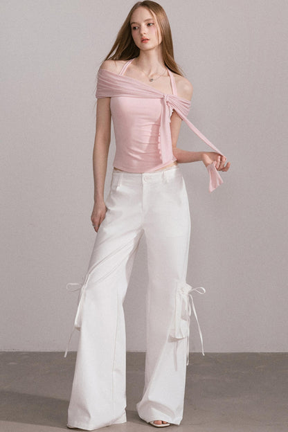 Lace-Trimmed Womens Pants