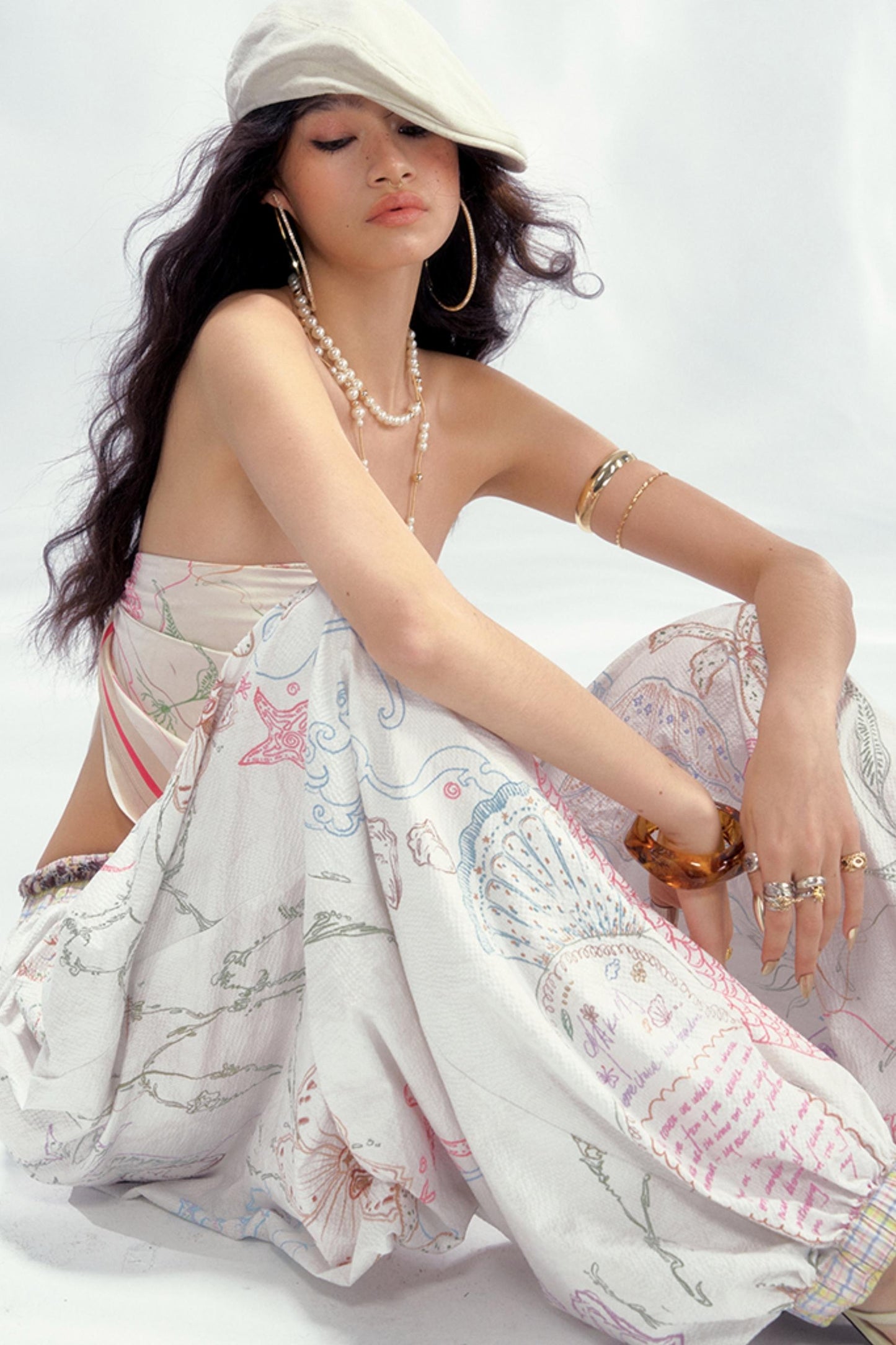 Ocean Pleated Lantern Pants