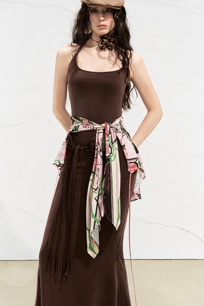 Color-Blocked Two-Piece Dress Set