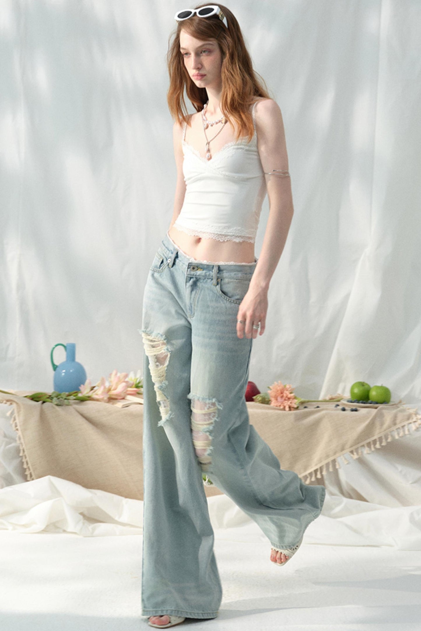 Chic Light Blue Wide-Leg Jeans
