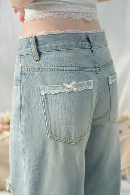 Chic Light Blue Wide-Leg Jeans