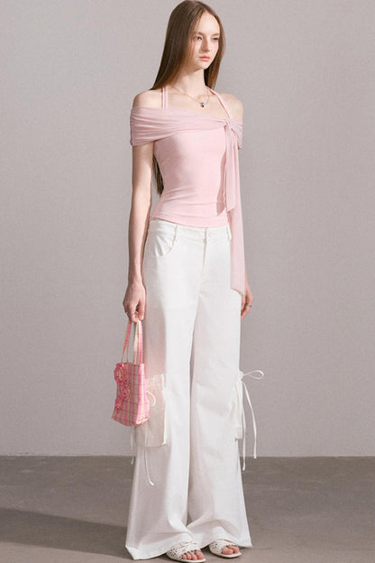 Lace-Trimmed Womens Pants