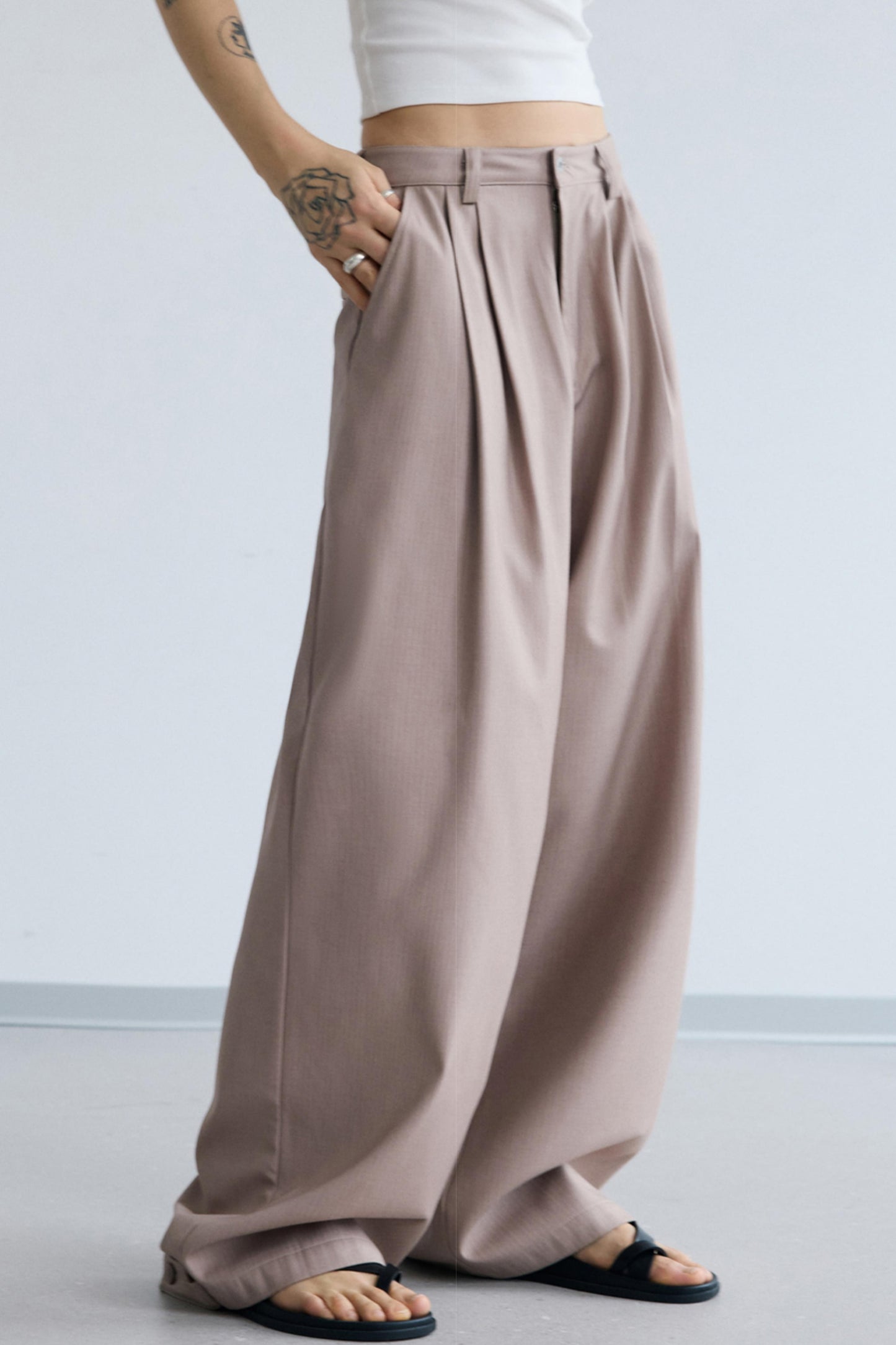 Vintage Striped Wide Leg Trouser Pants