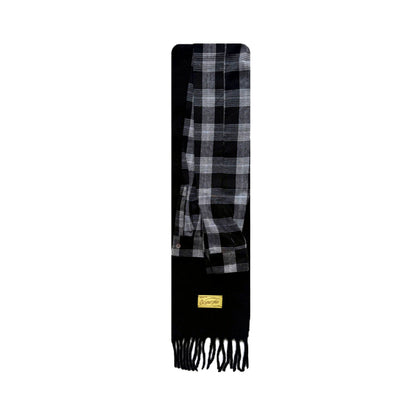 Plaid Tassel Wool Scarf