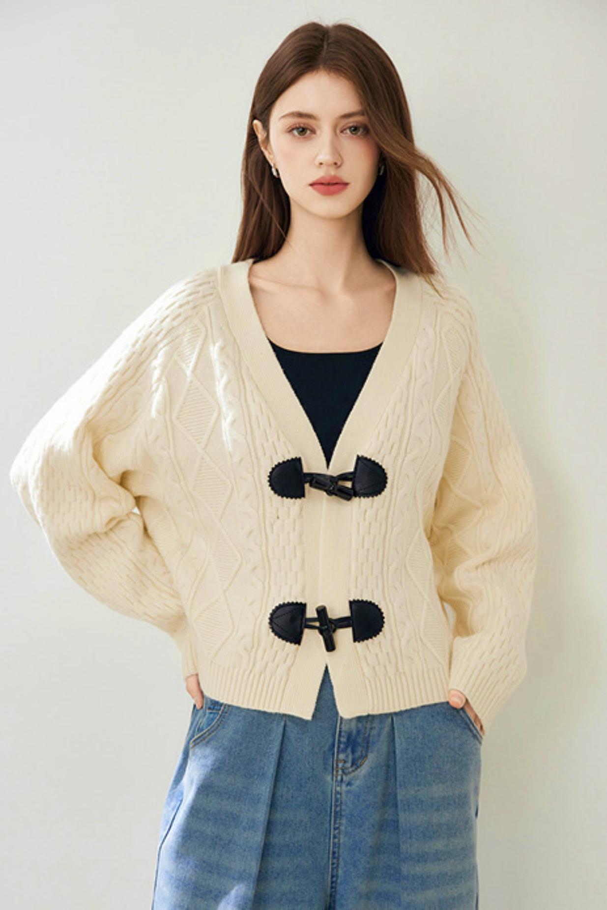 Cow Horn Buckle Cardigan