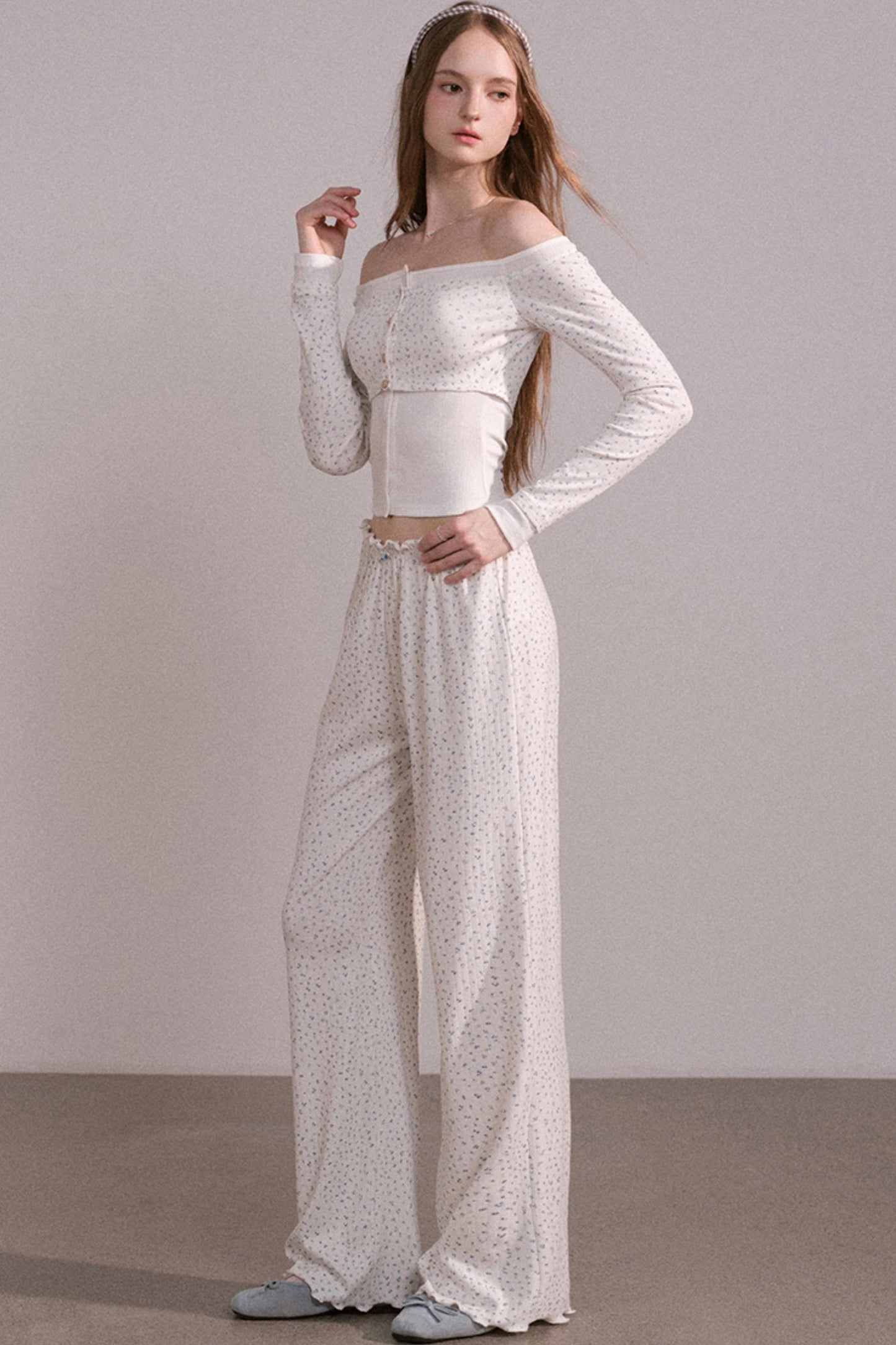 Slim Waist Long Sleeve Top Set-Up