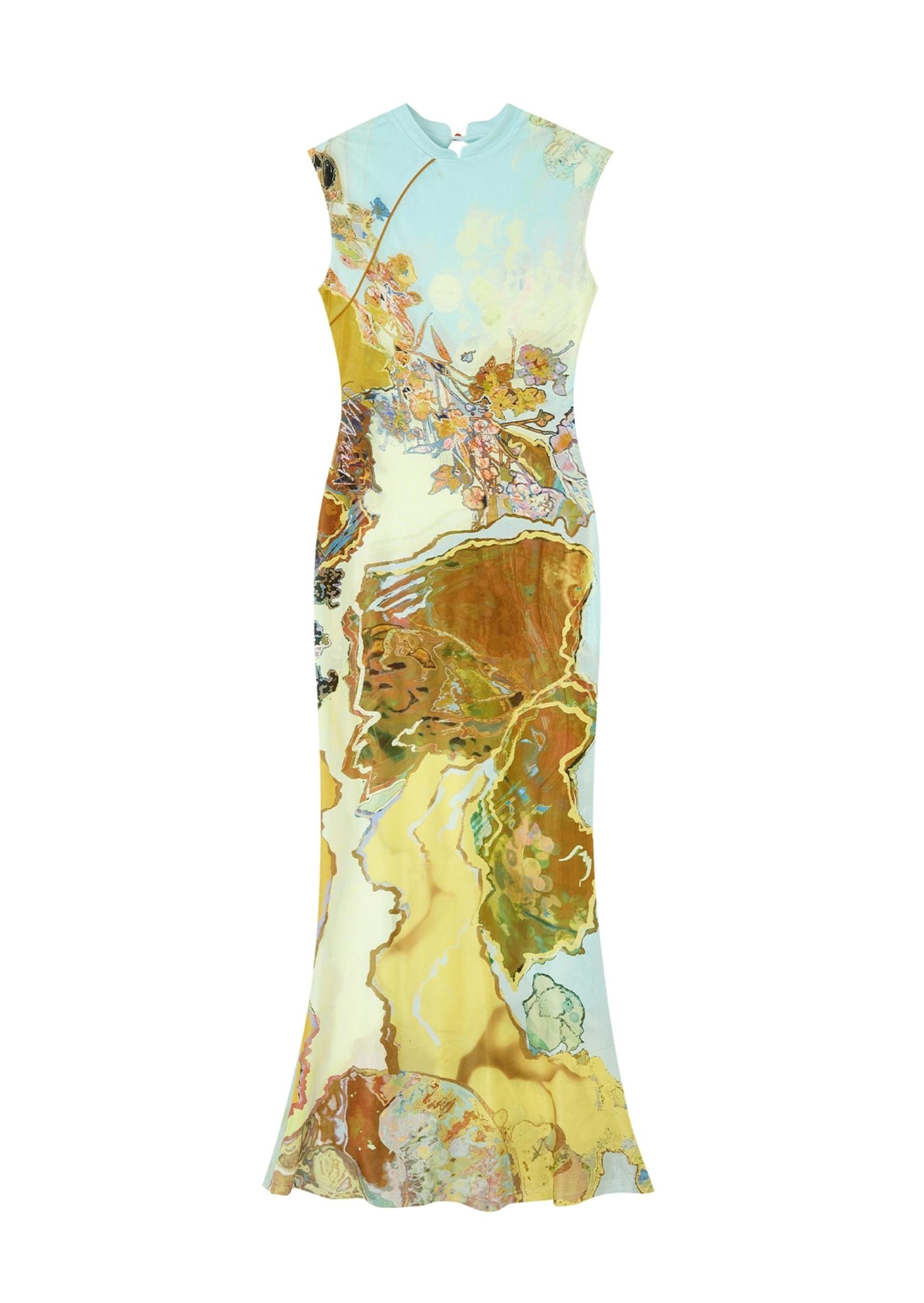 Tri-Color Chinoiserie Dress
