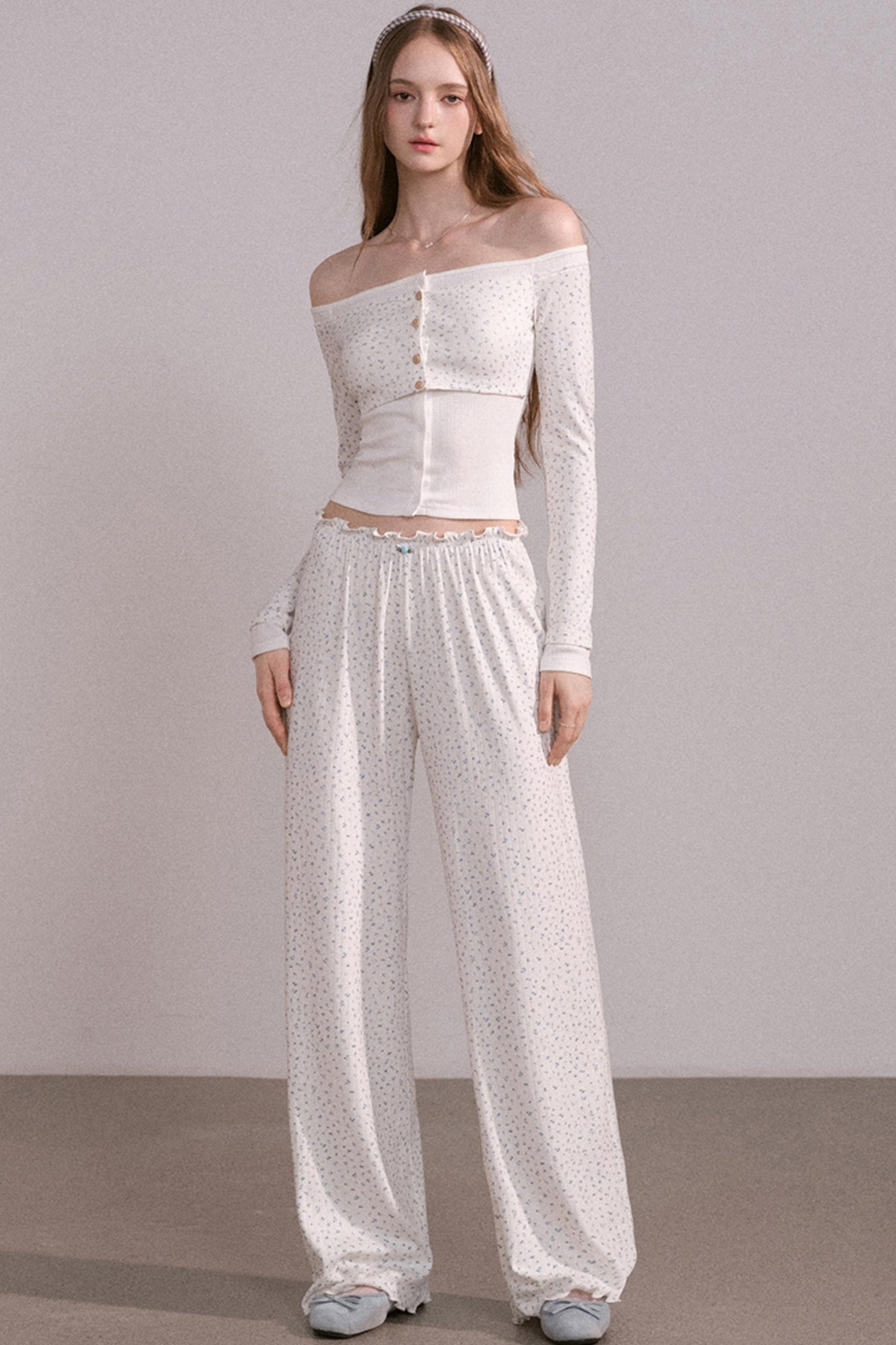 Slim Waist Long Sleeve Top Set-Up