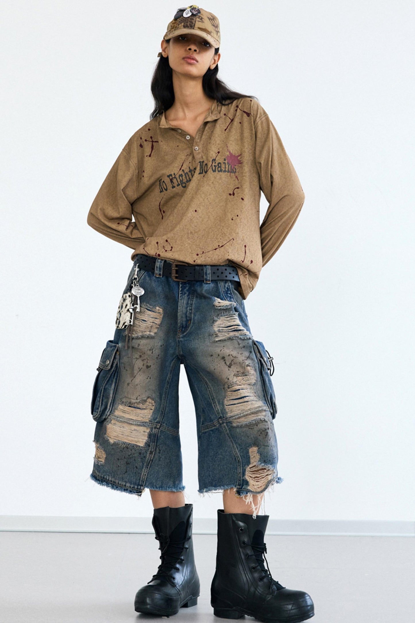 Vintage Splash Ink Henley Tee