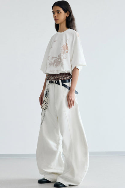 Vintage White Peplum Tee