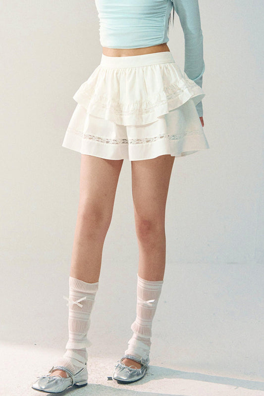 Lace Patchwork A-Line Skirt