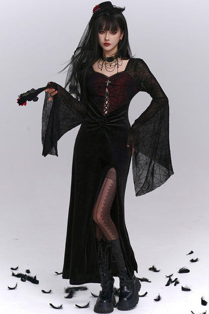 Sexy Gothic Flared Sleeve Dress