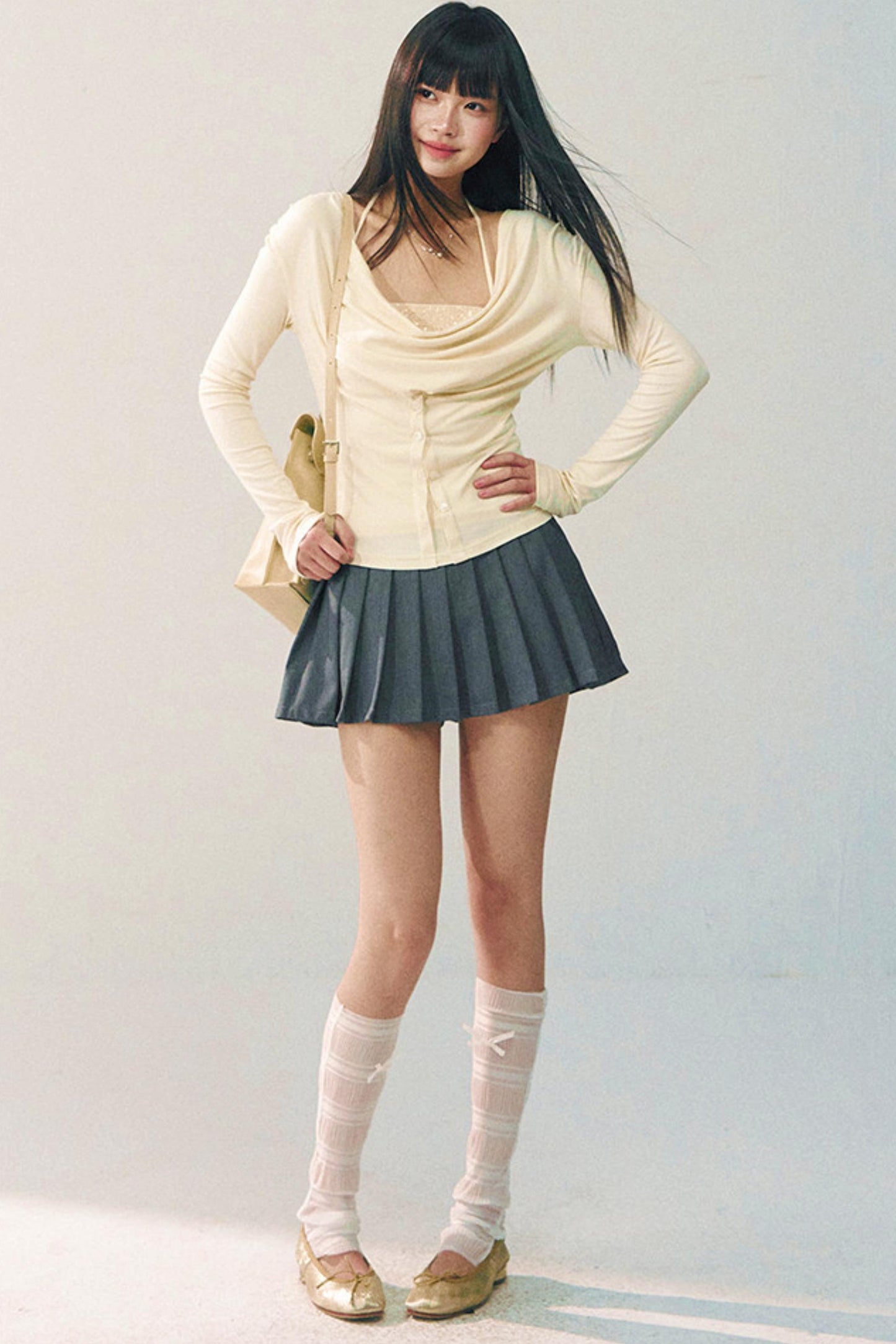 Sequined Swing-Collar Top