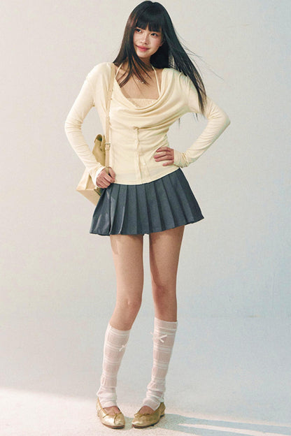 Sequined Swing-Collar Top