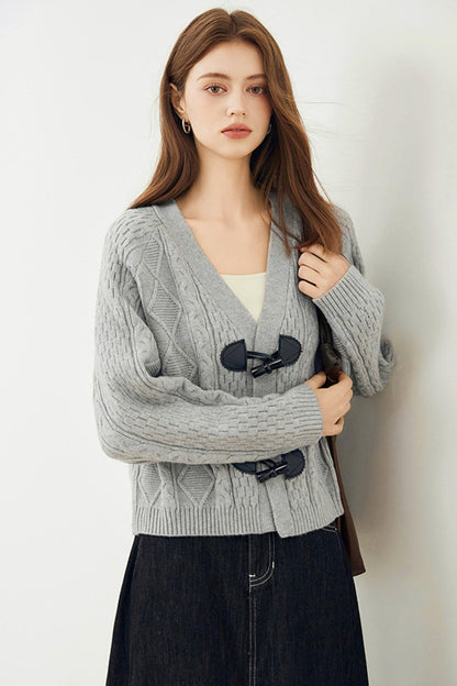 Cow Horn Buckle Cardigan