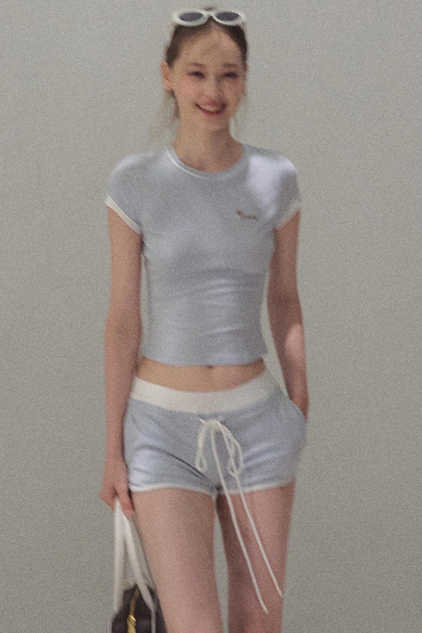 Colorblock Lace-Up Top Set-Up