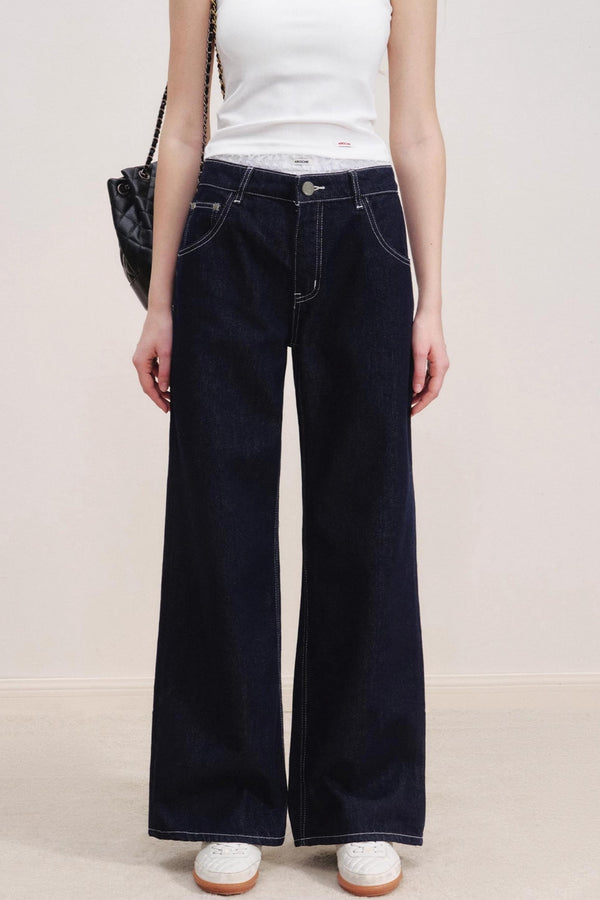 Romantic Lace Wide-Leg Jeans