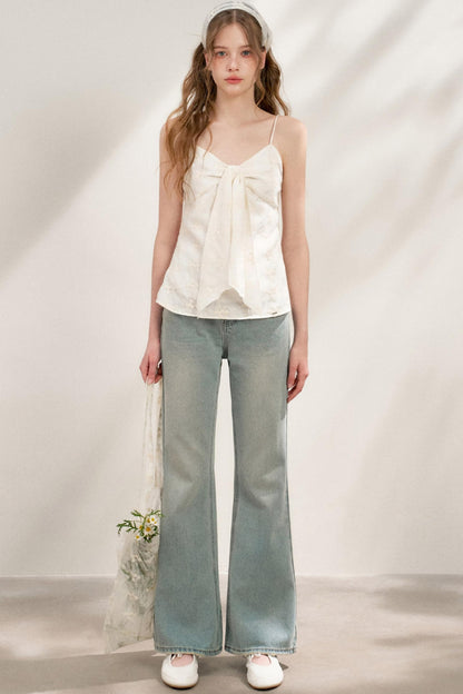 French Lace Flare Jeans