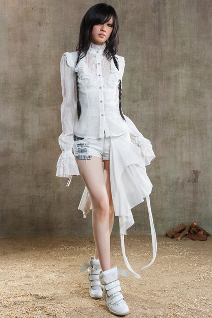 Chiffon Court Tunic Shirt