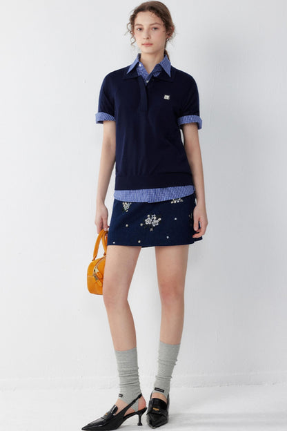 Stretch Silk Polo T-shirt