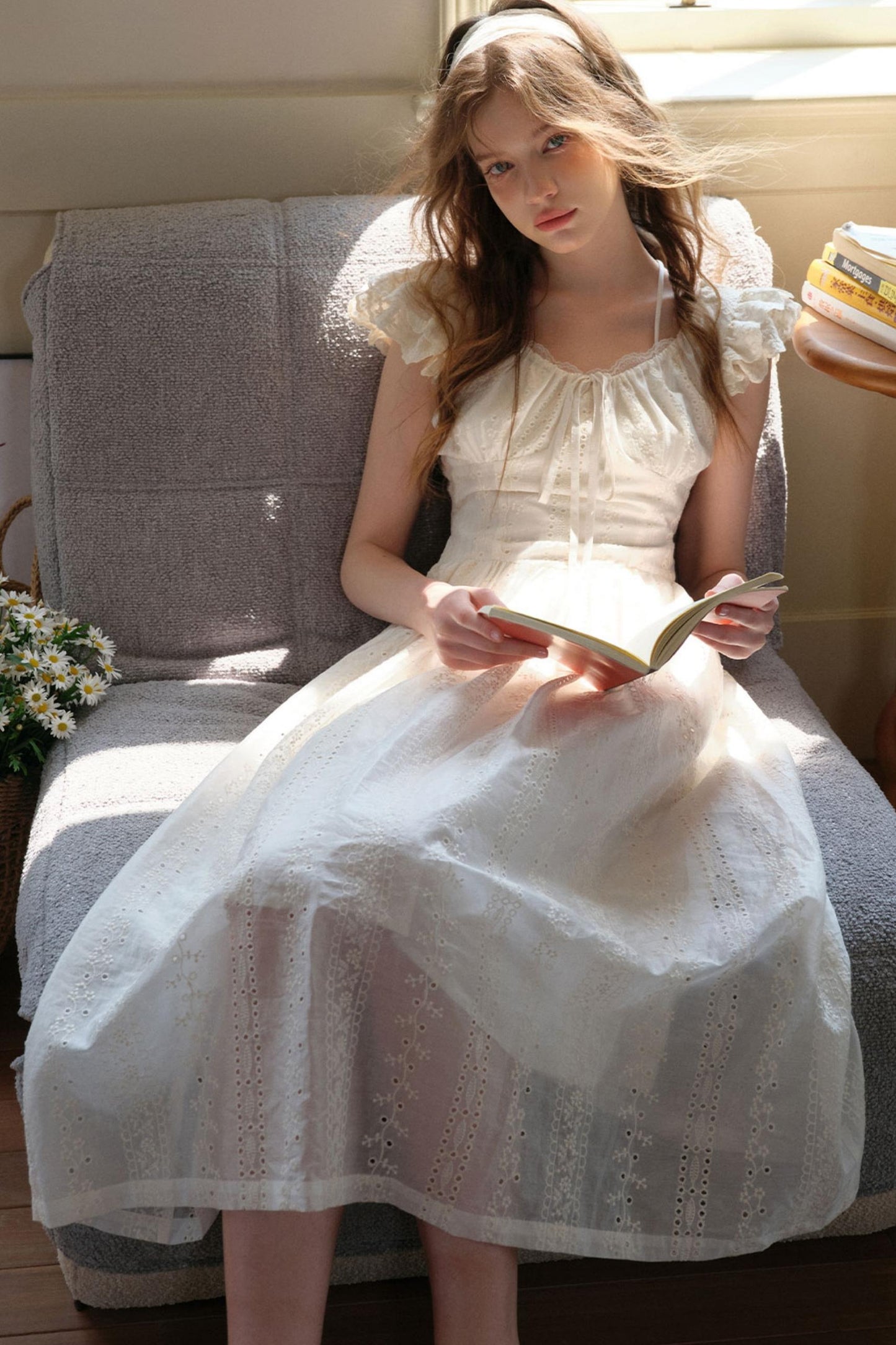 Flutter Lace Midi Dress