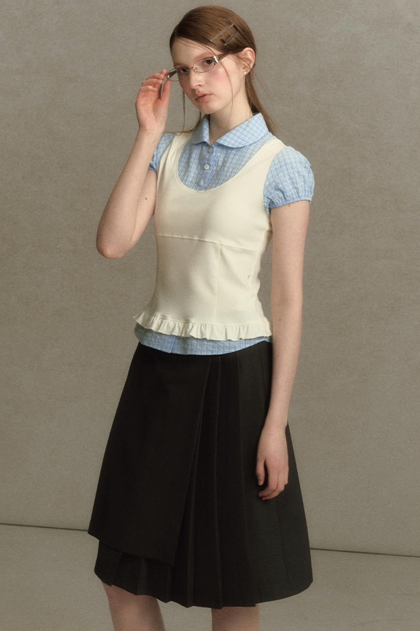 Chic Plaid Bubble Top