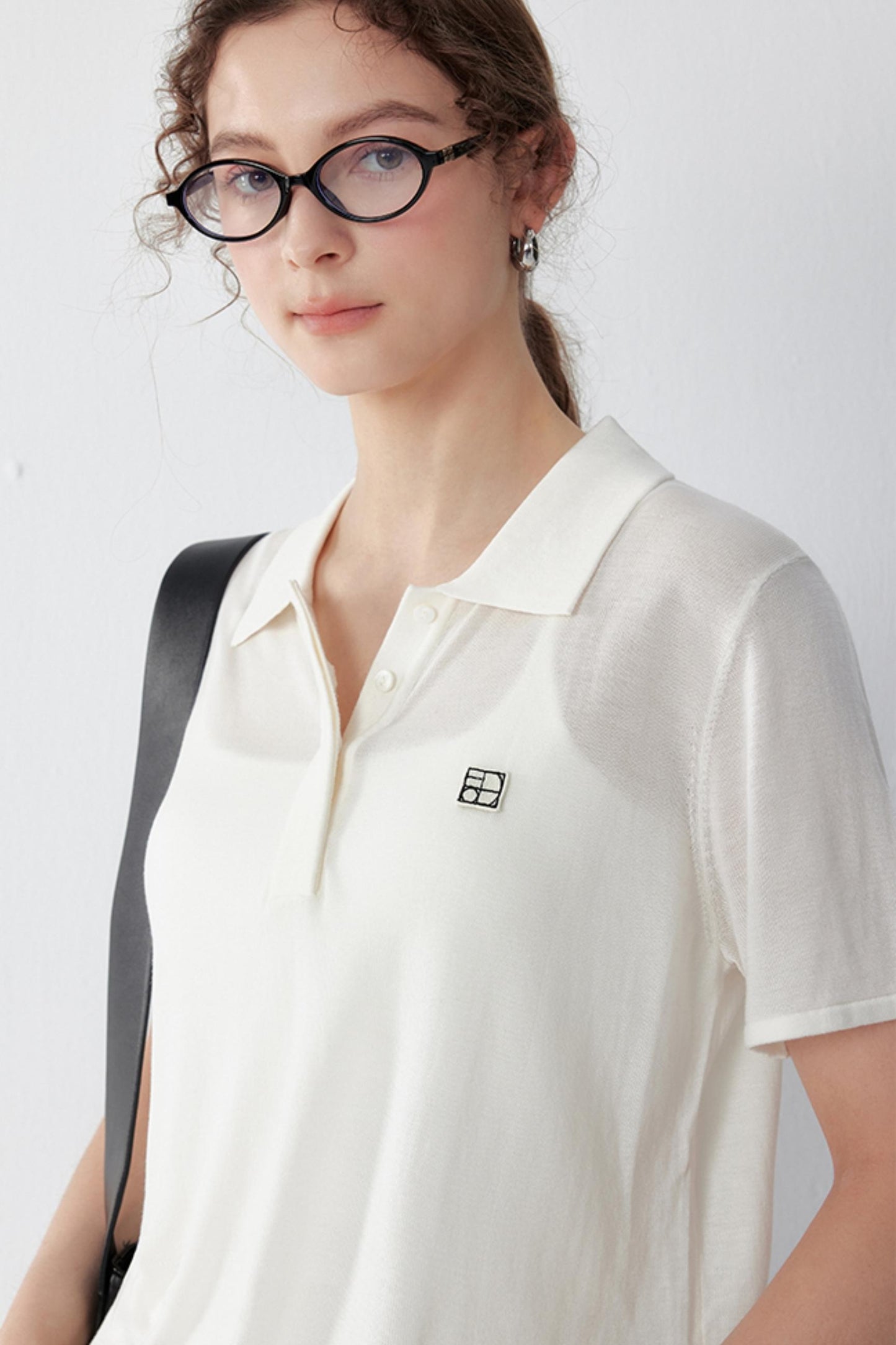 Stretch Silk Polo T-shirt
