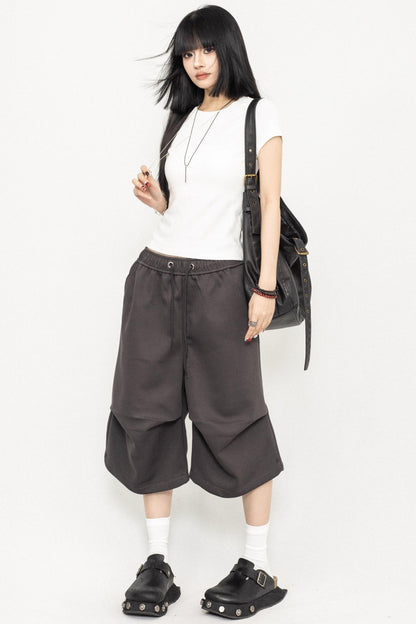 Retro Square Shoulder Slim Fit Tee