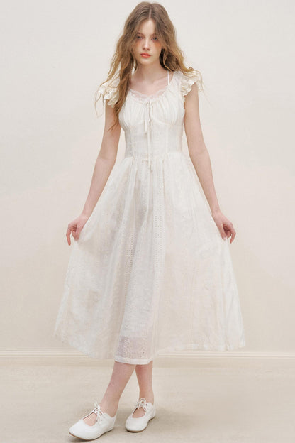 Flutter Lace Midi Dress