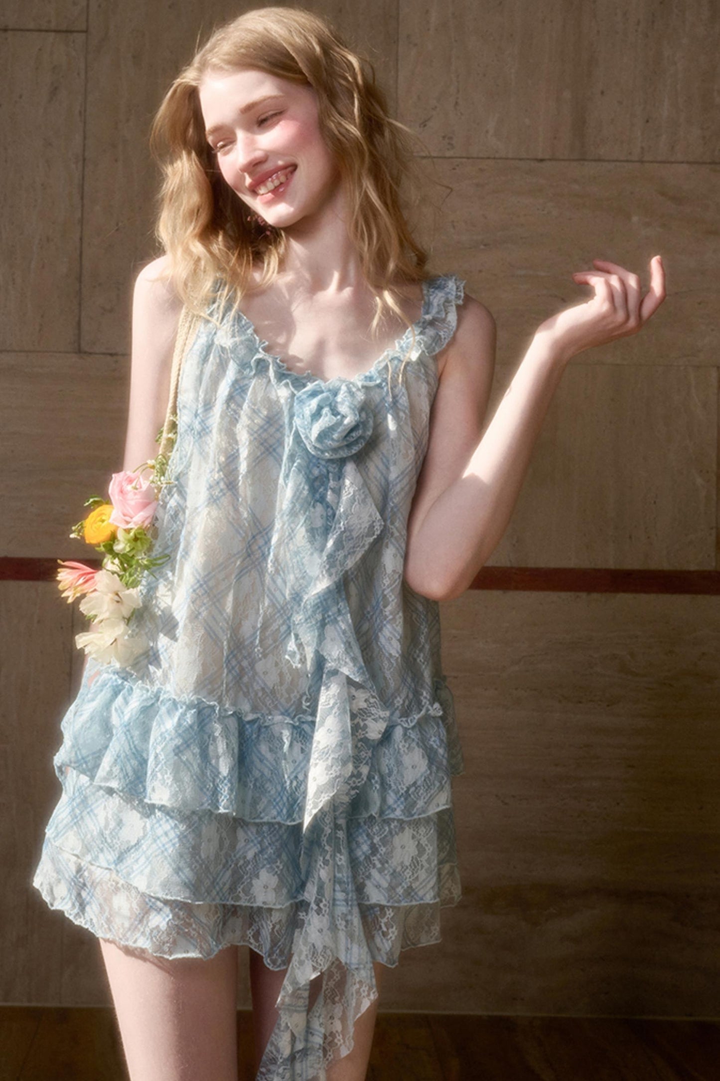 Floral Halter Babydoll Dress