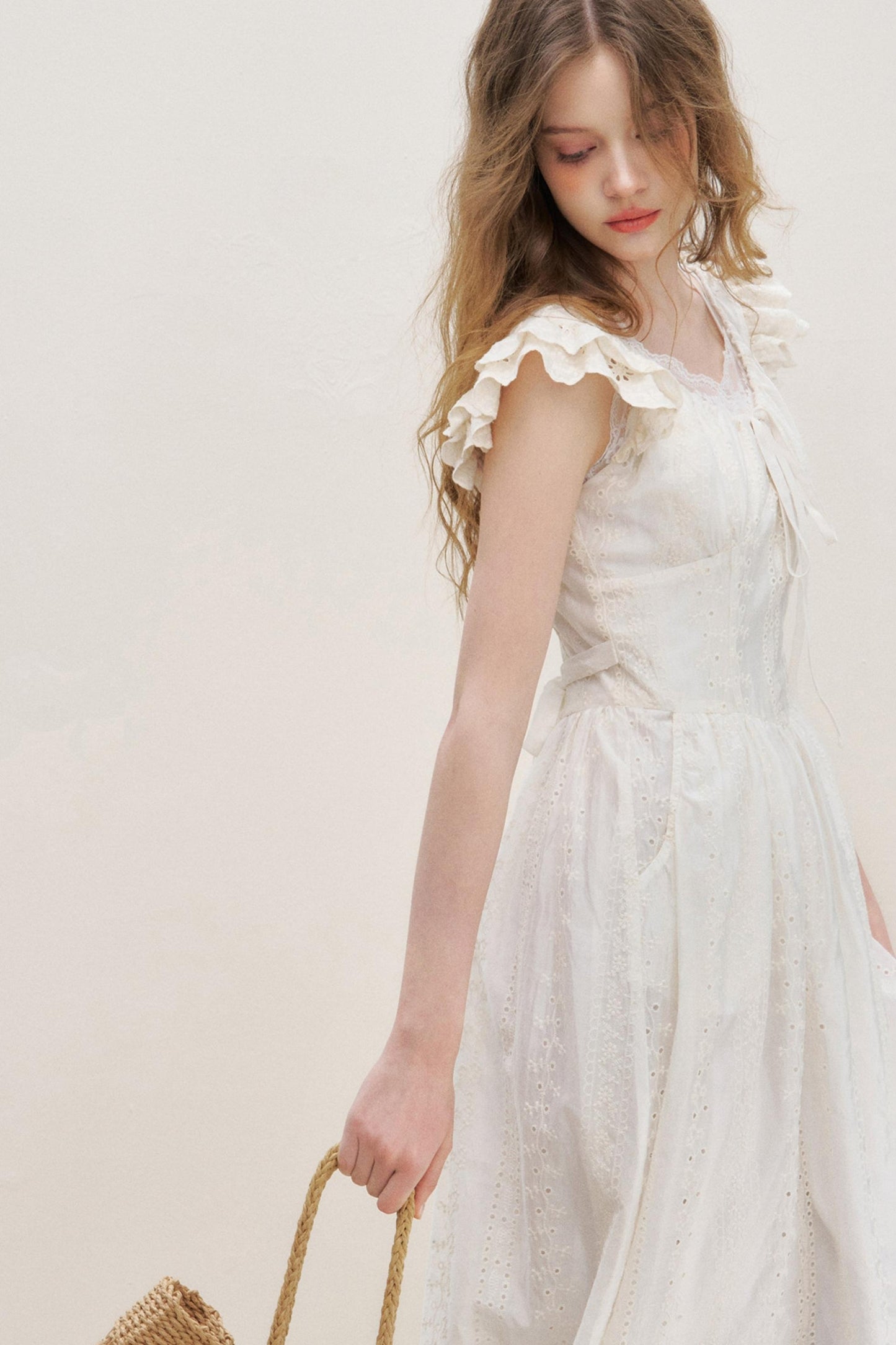 Flutter Lace Midi Dress