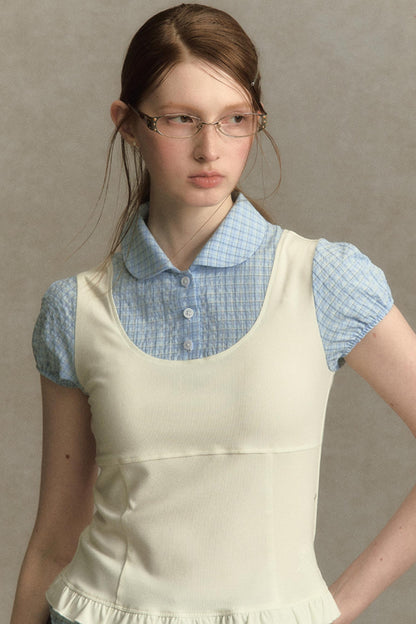 Chic Plaid Bubble Top